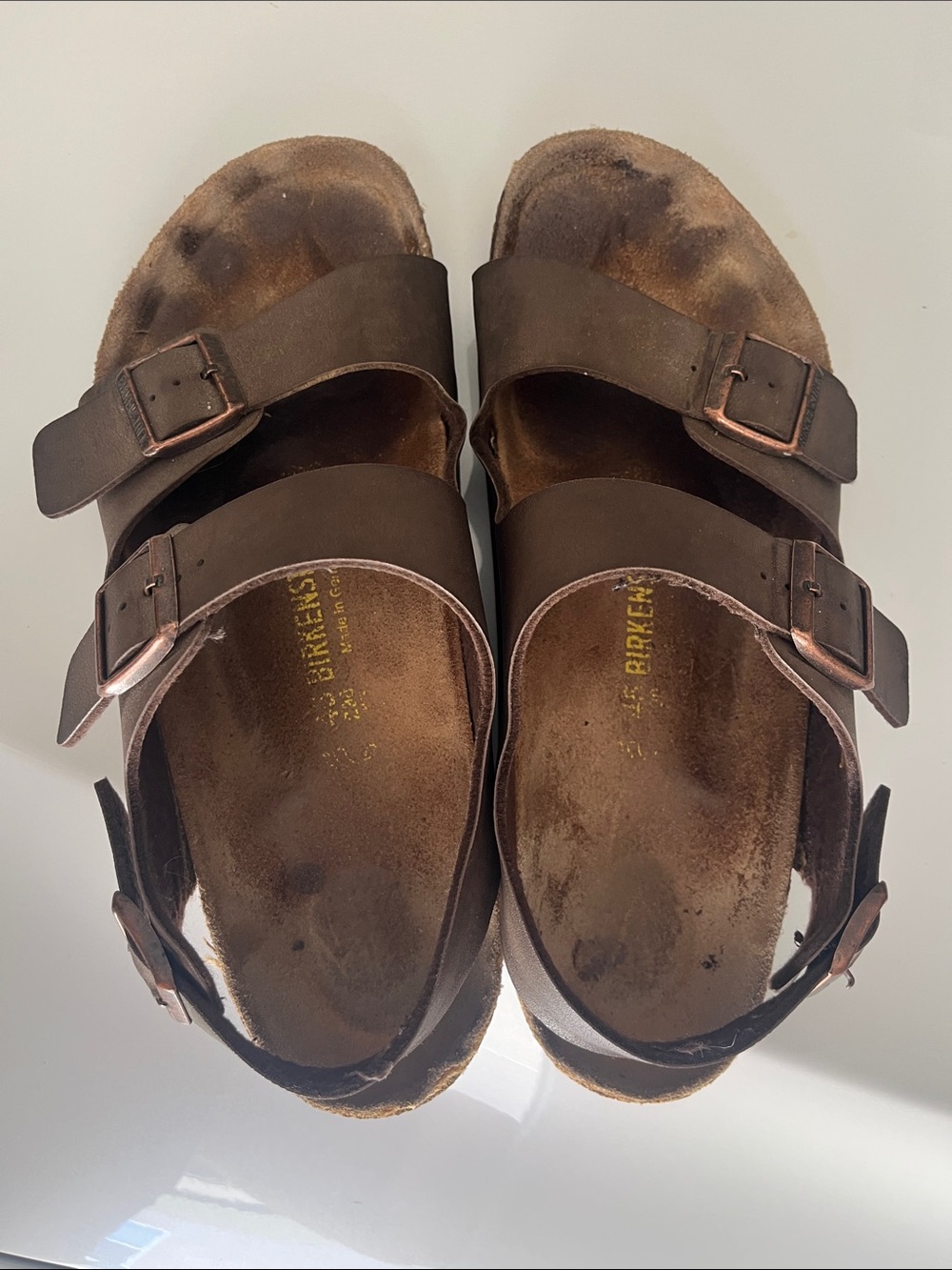 Birkenstock Brown Two-Strap Men's Sandals